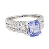 Image 1 : 3.13 ctw Sapphire and Diamond Ring - 14KT White Gold