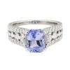 Image 2 : 3.13 ctw Sapphire and Diamond Ring - 14KT White Gold