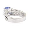 Image 3 : 3.13 ctw Sapphire and Diamond Ring - 14KT White Gold