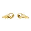 Image 1 : Sculpted Double Leaf Motif Omega Clip Back Earrings - 18KT Yellow Gold