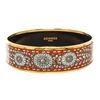 Image 1 : Hermes Brown White Multicolor Enamel Gold Plated Bangle Bracelet