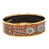 Image 3 : Hermes Brown White Multicolor Enamel Gold Plated Bangle Bracelet