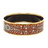 Image 5 : Hermes Brown White Multicolor Enamel Gold Plated Bangle Bracelet