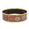 Image 6 : Hermes Brown White Multicolor Enamel Gold Plated Bangle Bracelet