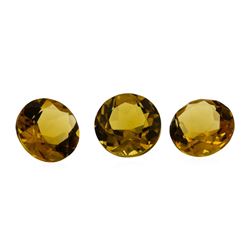 3.39 ctw.Natural Round Cut Citrine Quartz Parcel of Three