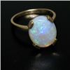 Image 1 : 14K Solid Yellow Gold 3.00 ctw Oval Cabochon Opal Solitaire Ring