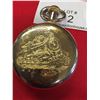 Image 4 : Westclock Pocket Watch Railway Locomotive on back. Needs Repair