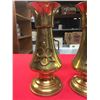 Image 2 : Antique Pair of Solid Brass Celtic Design Vases. Jones and Willis Circa 1900 9" Tall