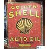 Image 1 : Shell Auto Oil Company Reproduction Sign 12.5" x 16"