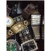 Image 5 : Vintage Black Laquer Jewelry Box with Ladies and Men's Wristwatches. ( Needs Batteries)