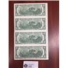 Image 2 : Uncut Sheet of 4 USA $2 Bank Notes 1995