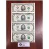 Image 1 : Uncut Sheet of 4 USA $5 Bank Notes 1995