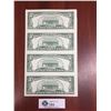 Image 2 : Uncut Sheet of 4 USA $5 Bank Notes 1995