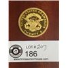 Image 1 : One Troy Ounce .999 Silver Gold Plated USA Twenty D Coin. COPY of 1849 Dollar