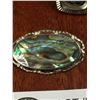 Image 4 : Sterling Silver Inlaid Shell Brooch with Similar Earrings
