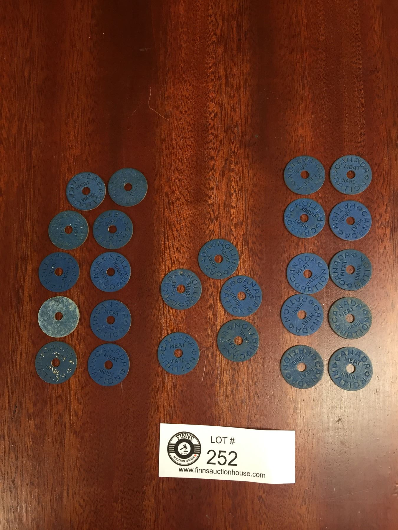 25 WWII Canadian Meat Ration Tokens