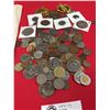 Image 2 : Vintage Bank Bag with over 100 Coins from Around the World Plus 15 Tokens