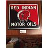 Image 1 : Embossed Red Indian Motor Oils Tin Sign by AAA Signs. Ohio. Reproduction