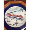 Image 2 : British Columbia Railway Commemorative Decorative Plate set in a Cherry Wood Frame