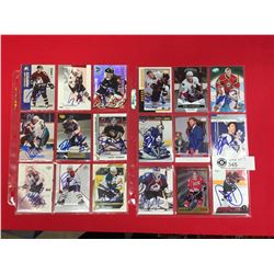 18 Personally Autographed Hockey Cards