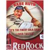 Image 2 : Babe Ruth Red Rock Cola Tin Sign. 12.5" x 16" Reproduction Sign