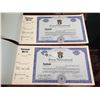 Image 2 : 2 Unused Vintage Stock Certificate Books. Crown International. 50 in Each Book