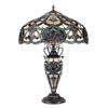 Image 2 : Tiffany-style Victorian 3 Light Double Lit Table Lamp 18" Shade