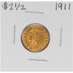 1911 $2 1/2 Indian Head Quarter Eagle Gold Coin