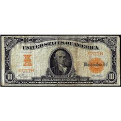 1907 $10 Gold Certificate Note