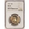 Image 1 : 1957 Franklin Half Dollar Coin NGC MS64 Nice Toning