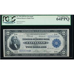 1918 $2 Cleveland Federal Reserve Bank Note PCGS 64PPQ