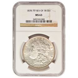 1878 7TF REV 78  $1 Morgan Silver Dollar Coin NGC MS63