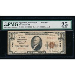 1929 $10 Appleton National Bank Note PMG 25