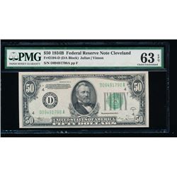 1934B $50 Cleveland Federal Reserve Note PMG 63EPQ