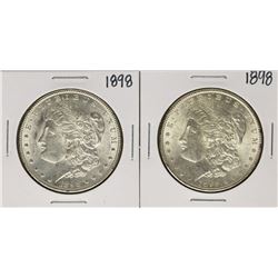 Lot of (2) 1898 $1 Morgan Silver Dollar Coins