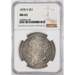 1878-S $1 Morgan Silver Dollar Coin NGC MS63