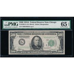 1934A $500 Chicago Federal Reserve Note PMG 65EPQ