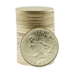 Roll of (20) Brilliant Uncirculated 1922 $1 Peace Silver Dollar Coins