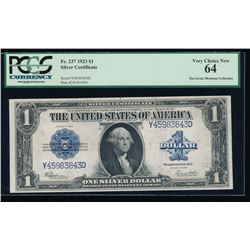 1923 $1 Silver Certificate PCGS 64