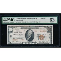 1929 $10 East Hampton National Bank Note PMG 62EPQ