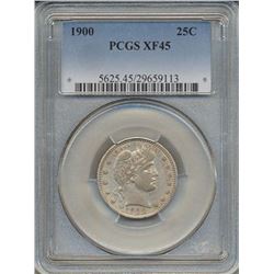 1900 Barber Quarter Coin PCGS XF45