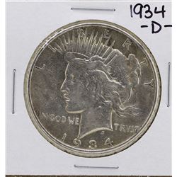 1934-D $1 Peace Silver Dollar Coin