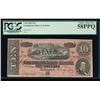 Image 1 : 1864 $10 Confederate States of America Note PCGS 58PPQ