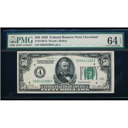 1928 $50 Cleveland Federal Reserve Note PMG 64EPQ