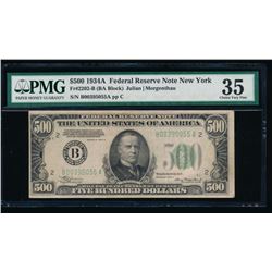 1934A $500 New York Federal Reserve Note PMG 35
