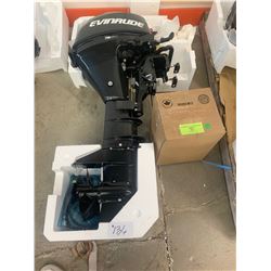 Boat Motor: 9.8 H.P. Evinrude with low Emission Gas Tank