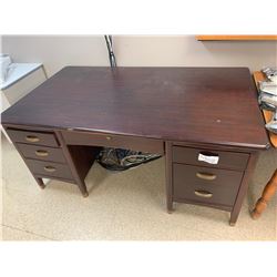 Cherry Wood Double Pedestal Desk