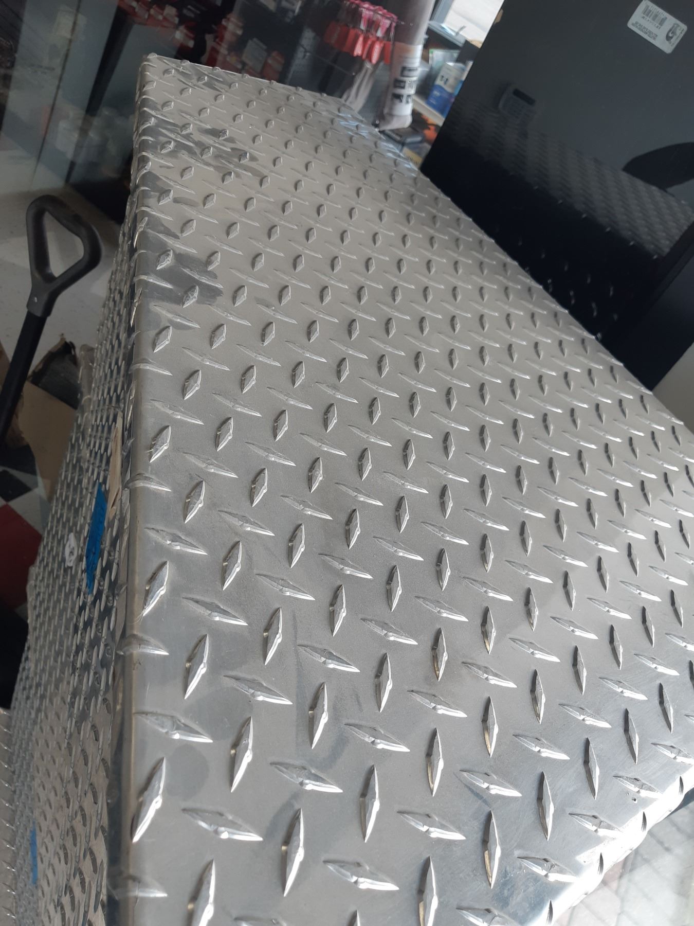 2 H & H Checker Plate Trailer Storage Boxes