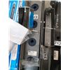 Image 1 : Shovel Rack Plus Parts, 5 Lawn Mower Blades Part#  GMP636002, Handle Bars, Ford Bracket Part#  FOTZ5