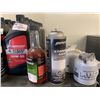 Image 3 : Glass Cleaner, Synthetic Injector Oil, Full Synthetic Oil, Assembly Grease, Power Steering Fluid, Oi